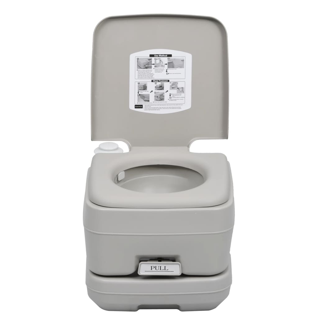 Toilette portable de camping Gris 10+10 L