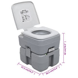 Toilette portable de camping Gris 20+10 L