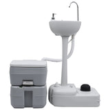 Toilette portable de camping et support à laver les mains Gris