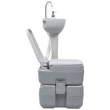 Toilette portable de camping et support à laver les mains Gris