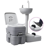 Toilette portable de camping et support à laver les mains Gris