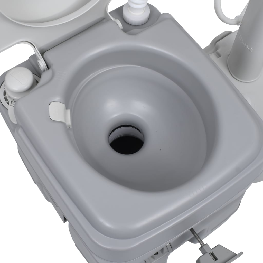 Toilette portable de camping et support à laver les mains Gris