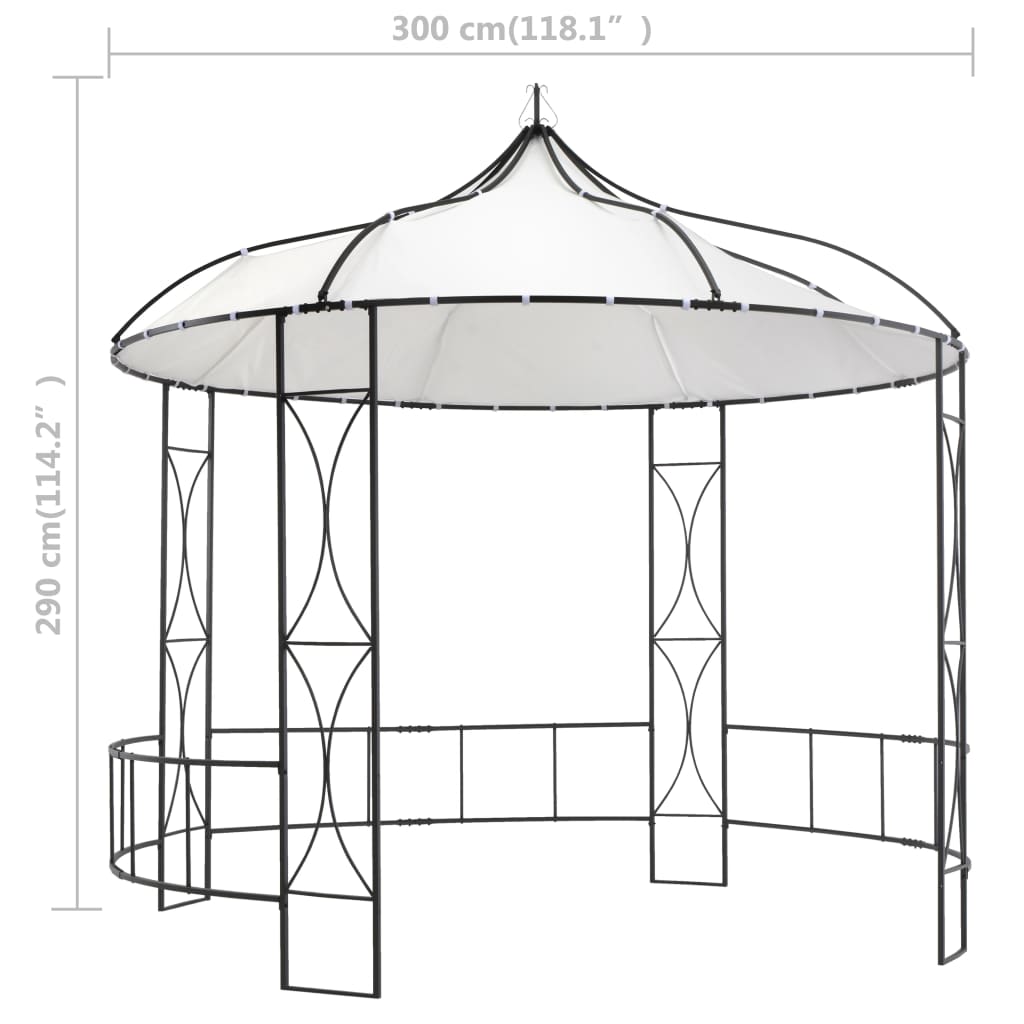 Belvédère 300 x 290 cm Blanc Rond