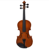 Violin set with bow and chin rest dark wood 4/4