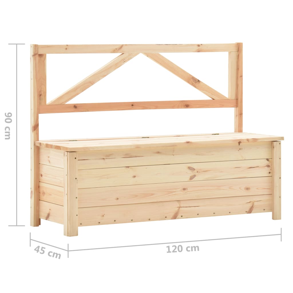 Banc de rangement 120 cm bois de pin massif