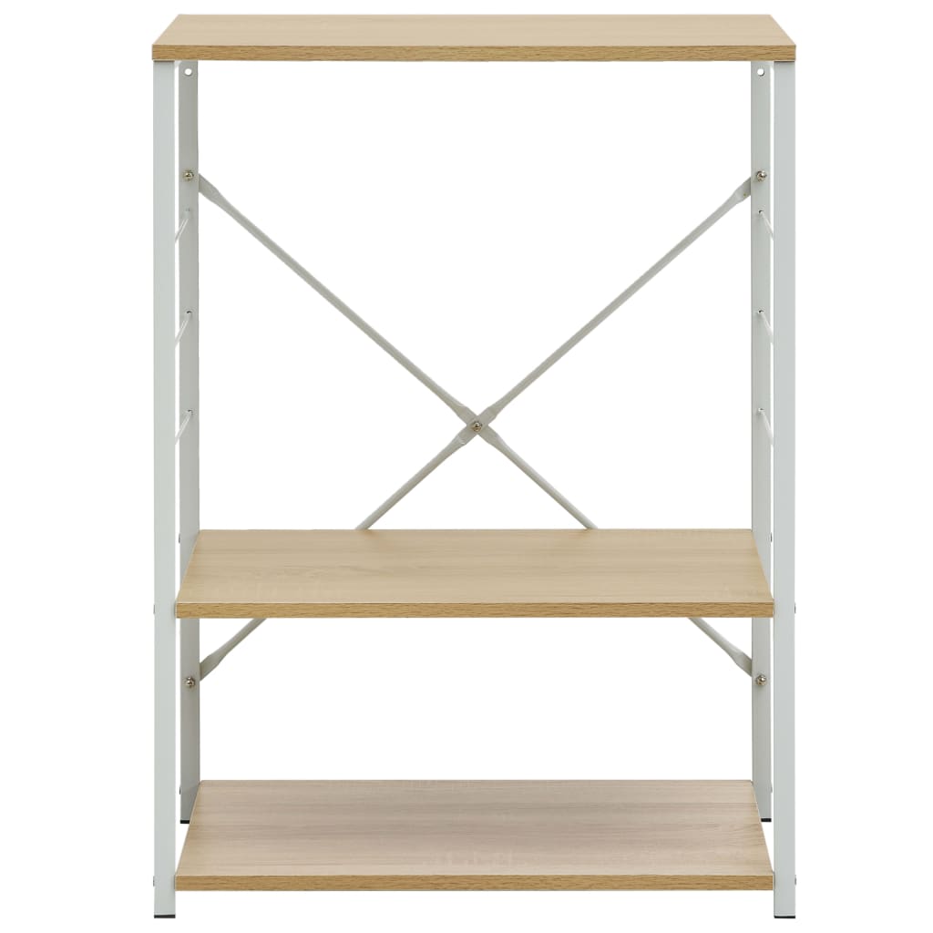 Mikrowellenschrank Weiß und Eiche 60x39,6x79,5 cm