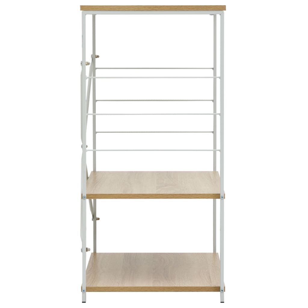 Mikrowellenschrank Weiß und Eiche 60x39,6x79,5 cm