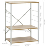 Mikrowellenschrank Weiß und Eiche 60x39,6x79,5 cm