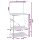 Mikrowellenschrank Weiß 60x39,6x123 cm Holzwerkstoff