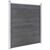 WPC Fence Set 2 Square + 1 Sloped 446 x 186 cm Grey