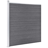 WPC Fence Set 7 Square + 1 Inclined 1311x186 cm Grey