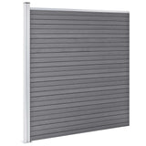 WPC Fence Set 7 Square + 1 Inclined 1311x186 cm Grey