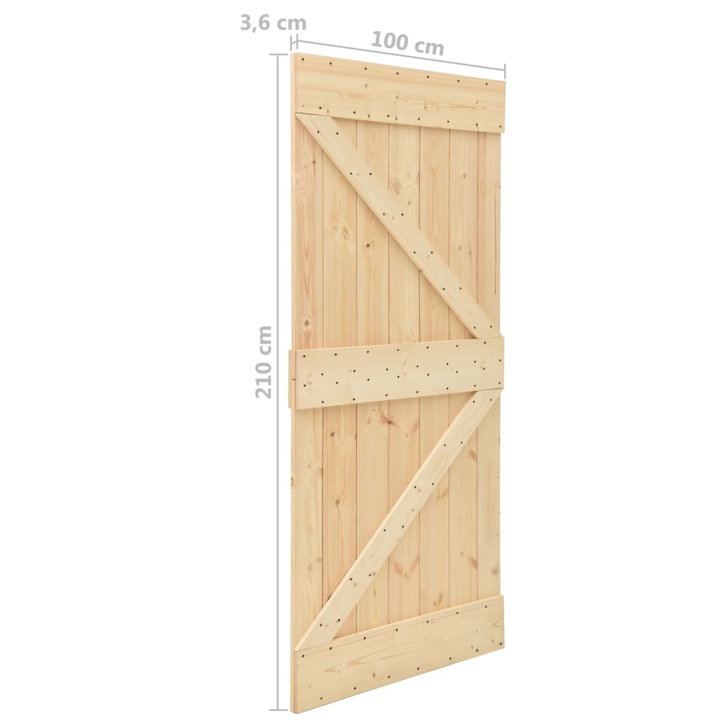 Porte 100x210 cm Bois de pin massif