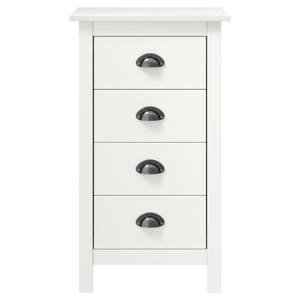 Buffet Hill Blanc 46x35x80 cm Bois de pin solide