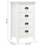 Buffet Hill Blanc 46x35x80 cm Bois de pin solide