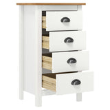 Buffet Hill Blanc 46x35x80 cm Bois de pin solide