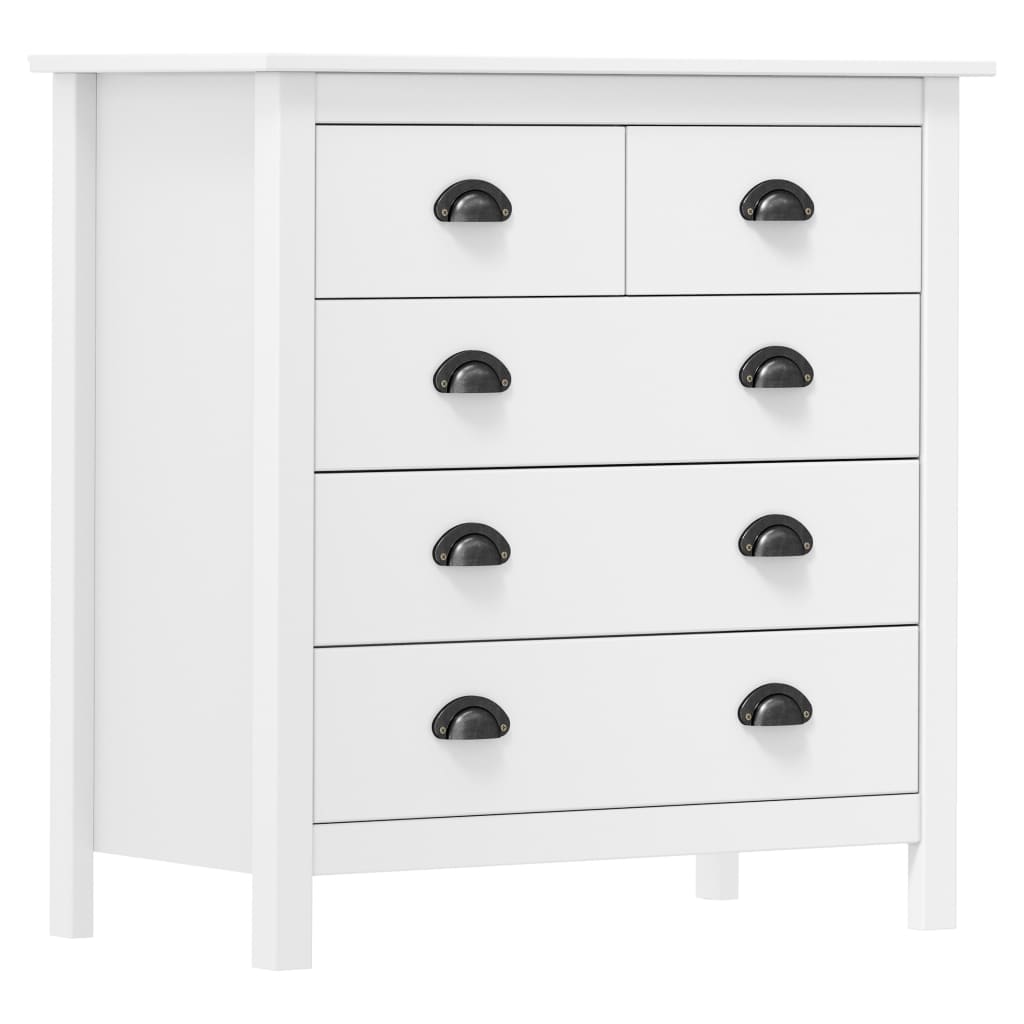 Buffet Hill Blanc 79x40x80 cm Bois de pin solide