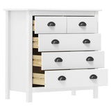 Buffet Hill Blanc 79x40x80 cm Bois de pin solide