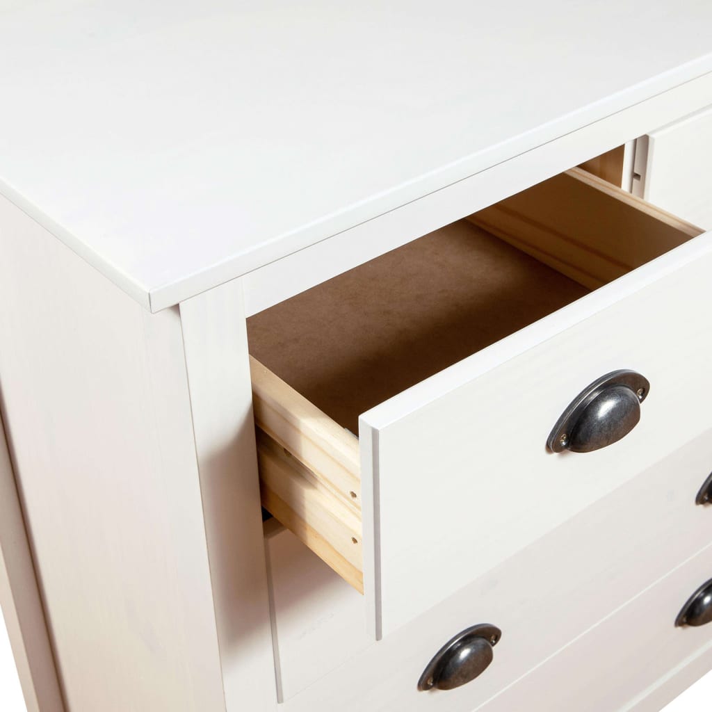 Buffet Hill Blanc 79x40x80 cm Bois de pin solide