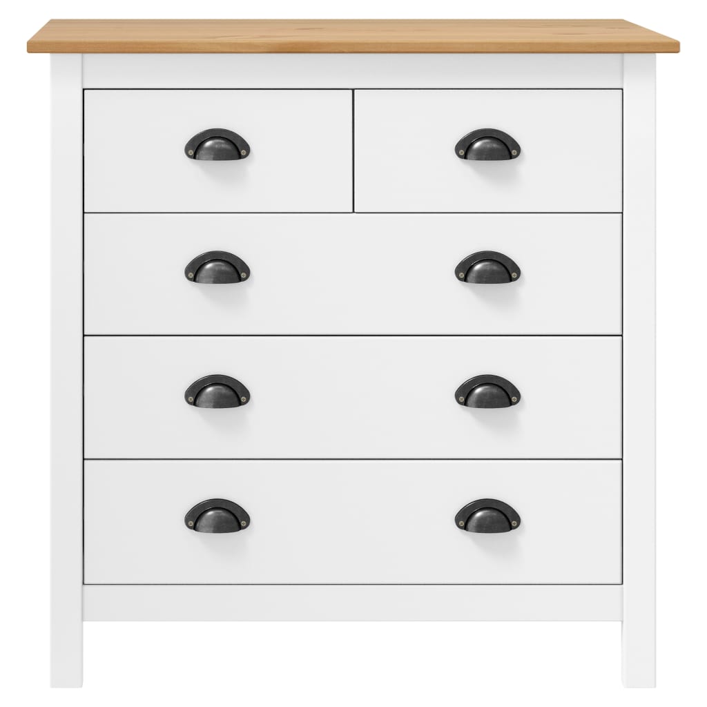 Hill Sideboard White 79x40x80 cm Solid Pine Wood