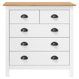 Hill Sideboard White 79x40x80 cm Solid Pine Wood