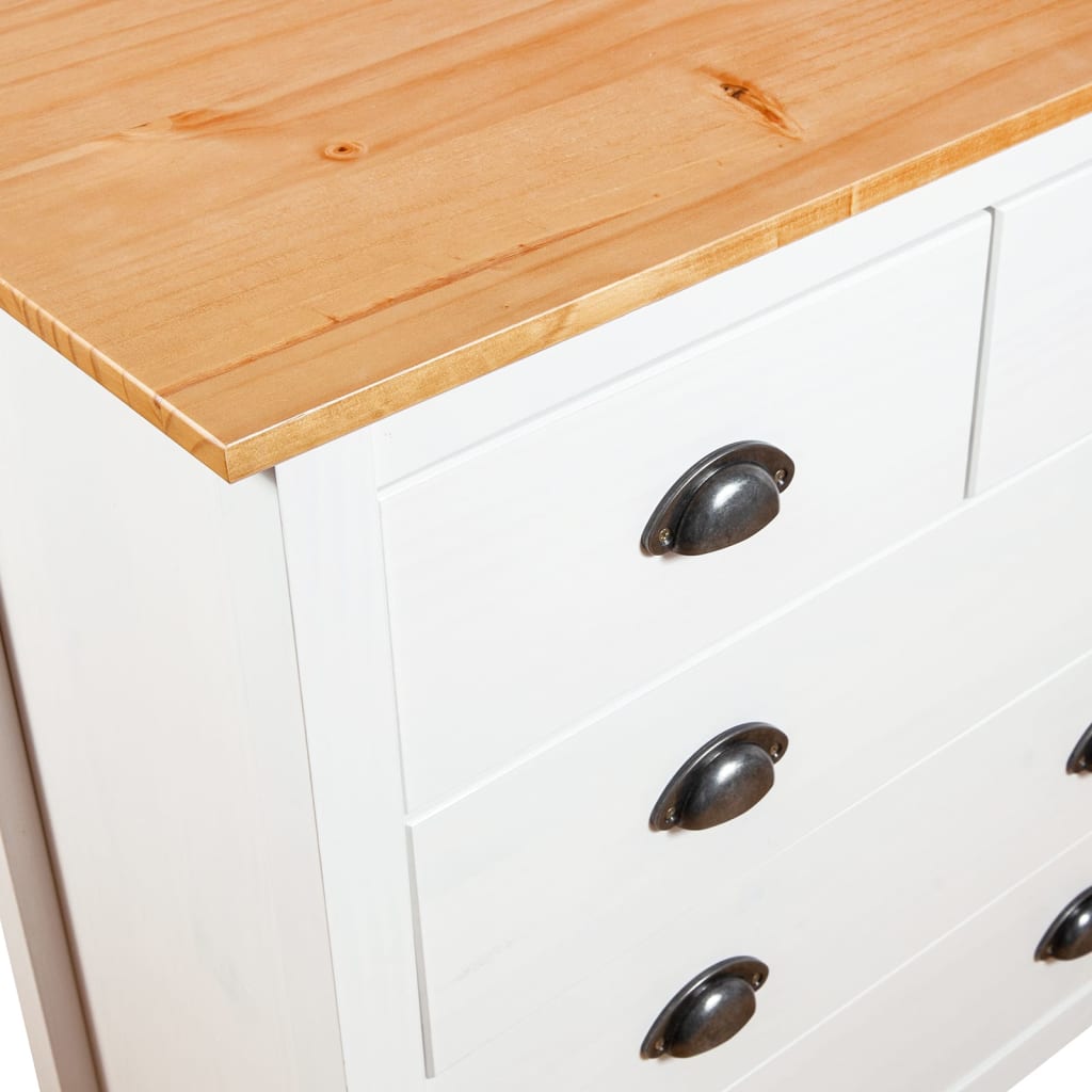 Hill Sideboard White 79x40x80 cm Solid Pine Wood