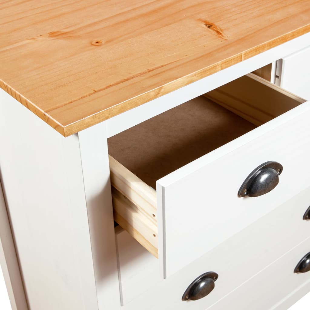 Buffet Hill Blanc 79x40x80 cm Bois de pin solide