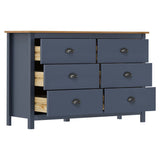 Hill Sideboard Grey 125x40x80 cm Solid Pine Wood