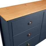 Hill Sideboard Grey 125x40x80 cm Solid Pine Wood