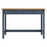 Table console Hill Range avec 2 tiroirs Gris 110x45x74 cm Pin