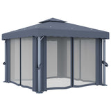 Tonnelle avec rideau 3x3 m Anthracite Aluminium