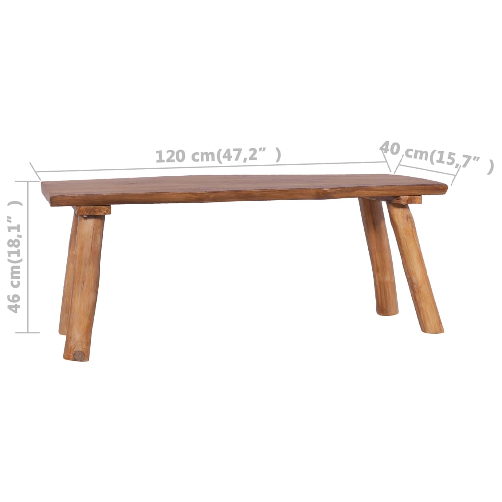 Banc de jardin 120 cm Bois de teck solide