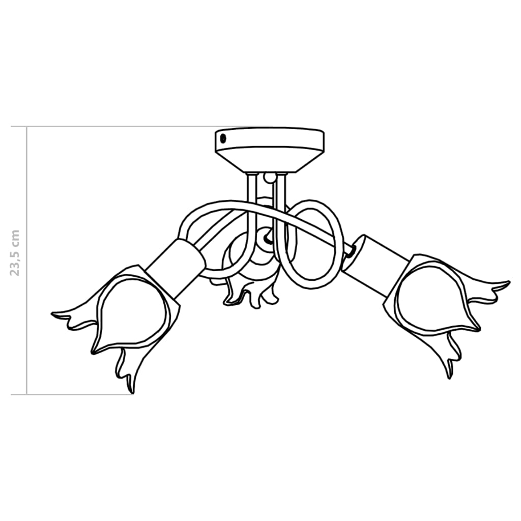 Plafonnier et abat-jour verre transparent 3 ampoules E14 Tulipe