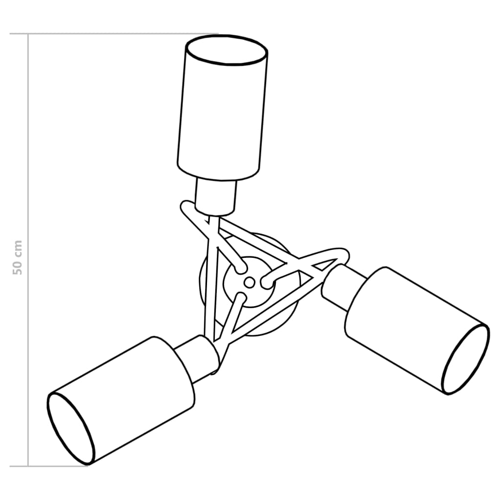 Plafonnier avec abat-jour en verre 3 ampoules E14 Blanc  Cône