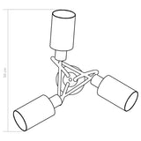 Plafonnier avec abat-jour en verre 3 ampoules E14 Blanc  Cône