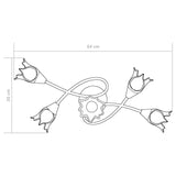 Plafonnier et abat-jour verre transparent 5 ampoules E14 Tulipe