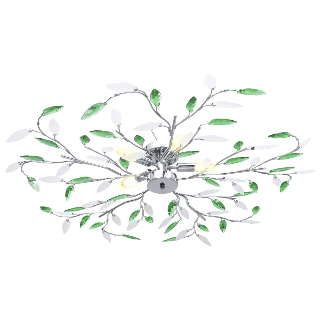 Acrylic Crystal Arm Ceiling Light 5 Bulbs E14 Green