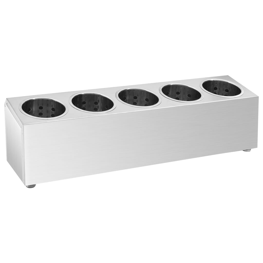 Porte-couverts 5 grilles Rectangulaire Acier inoxydable