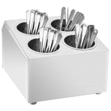 4 Grid Square Cutlery Holder Stainless Steel