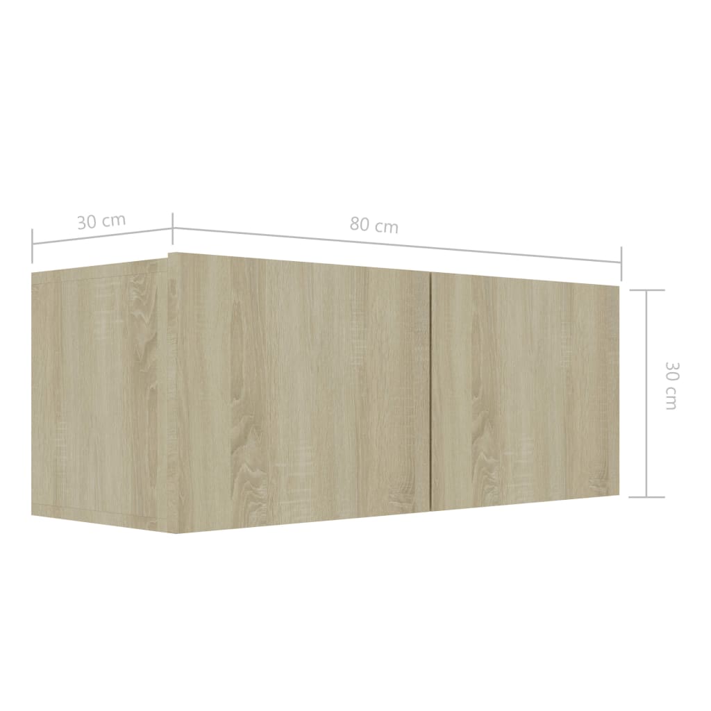 Meuble TV Chêne sonoma 80x30x30 cm Bois d’ingénierie