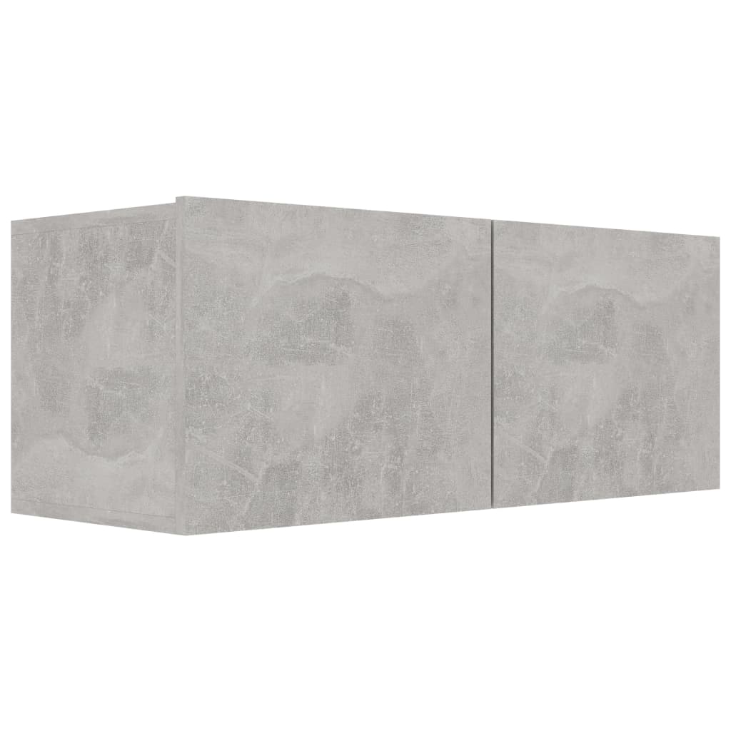 Meuble TV Gris béton 80x30x30 cm Bois d’ingénierie