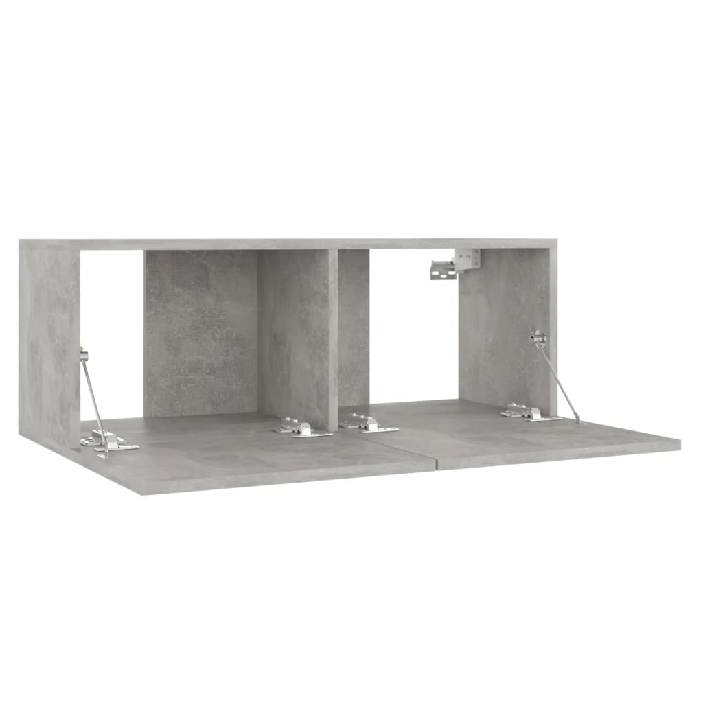 Meuble TV Gris béton 80x30x30 cm Bois d’ingénierie