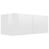 Meuble TV Blanc brillant 80x30x30 cm Bois d’ingénierie