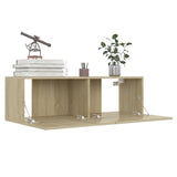 Meuble TV Chêne sonoma 100x30x30 cm Bois d’ingénierie