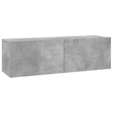 Meuble TV Gris béton 100x30x30 cm Bois d’ingénierie