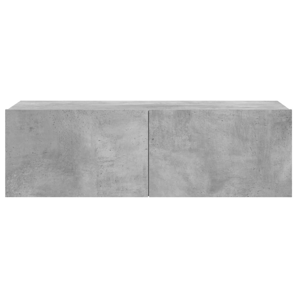 Meuble TV Gris béton 100x30x30 cm Bois d’ingénierie