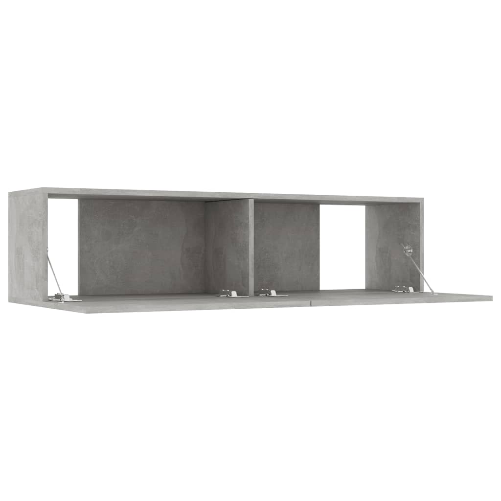 Meuble TV Gris béton 120x30x30 cm Bois d’ingénierie