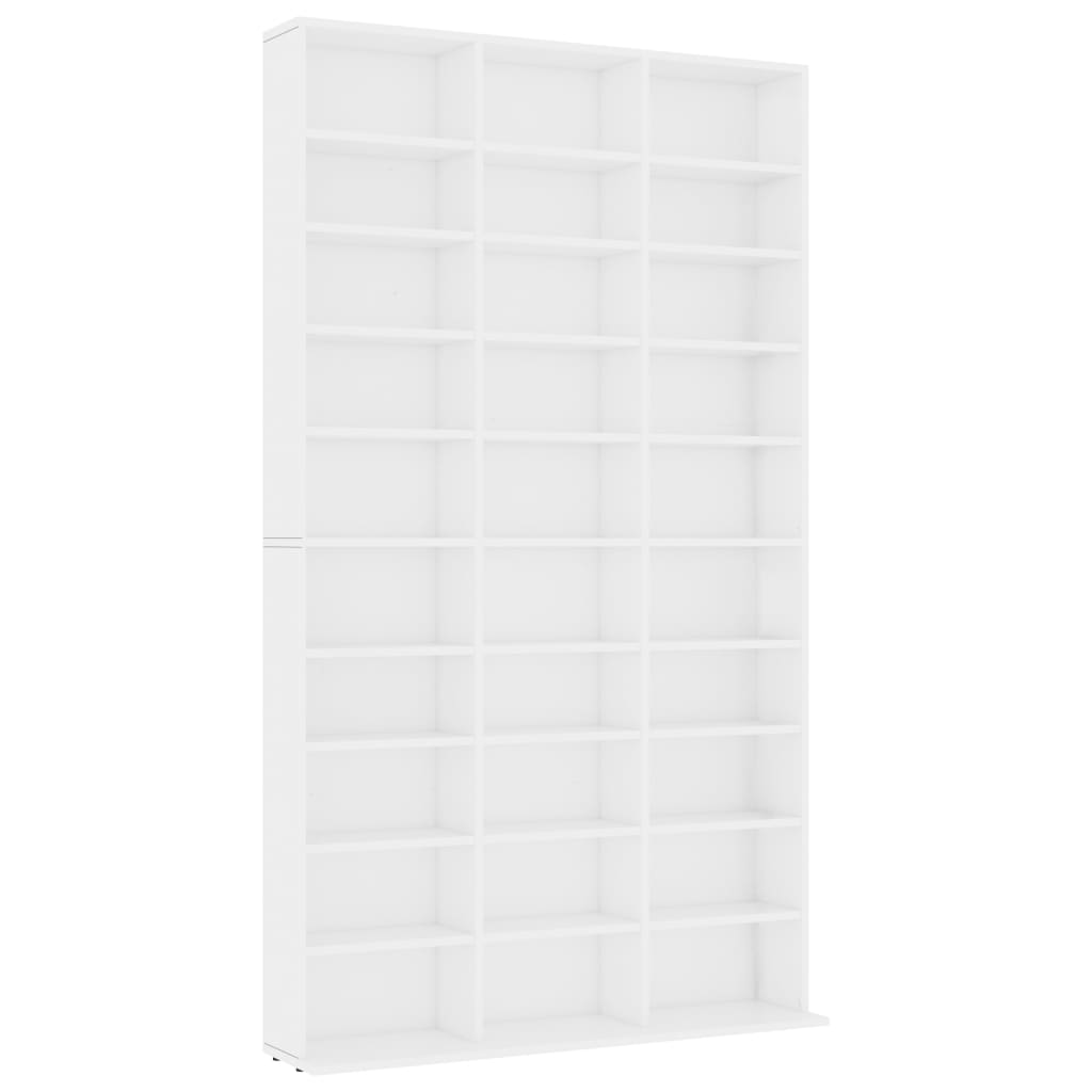 Armoire à CD Blanc 102x16x177,5 cm Bois d'ingénierie