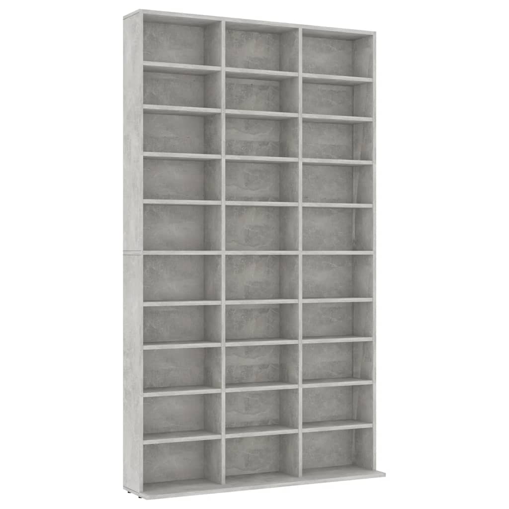 Armoire à CD Gris béton 102x16x177,5 cm Bois d'ingénierie