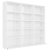 Armoire à CD Blanc brillant 102x23x89,5 cm Bois d’ingénierie